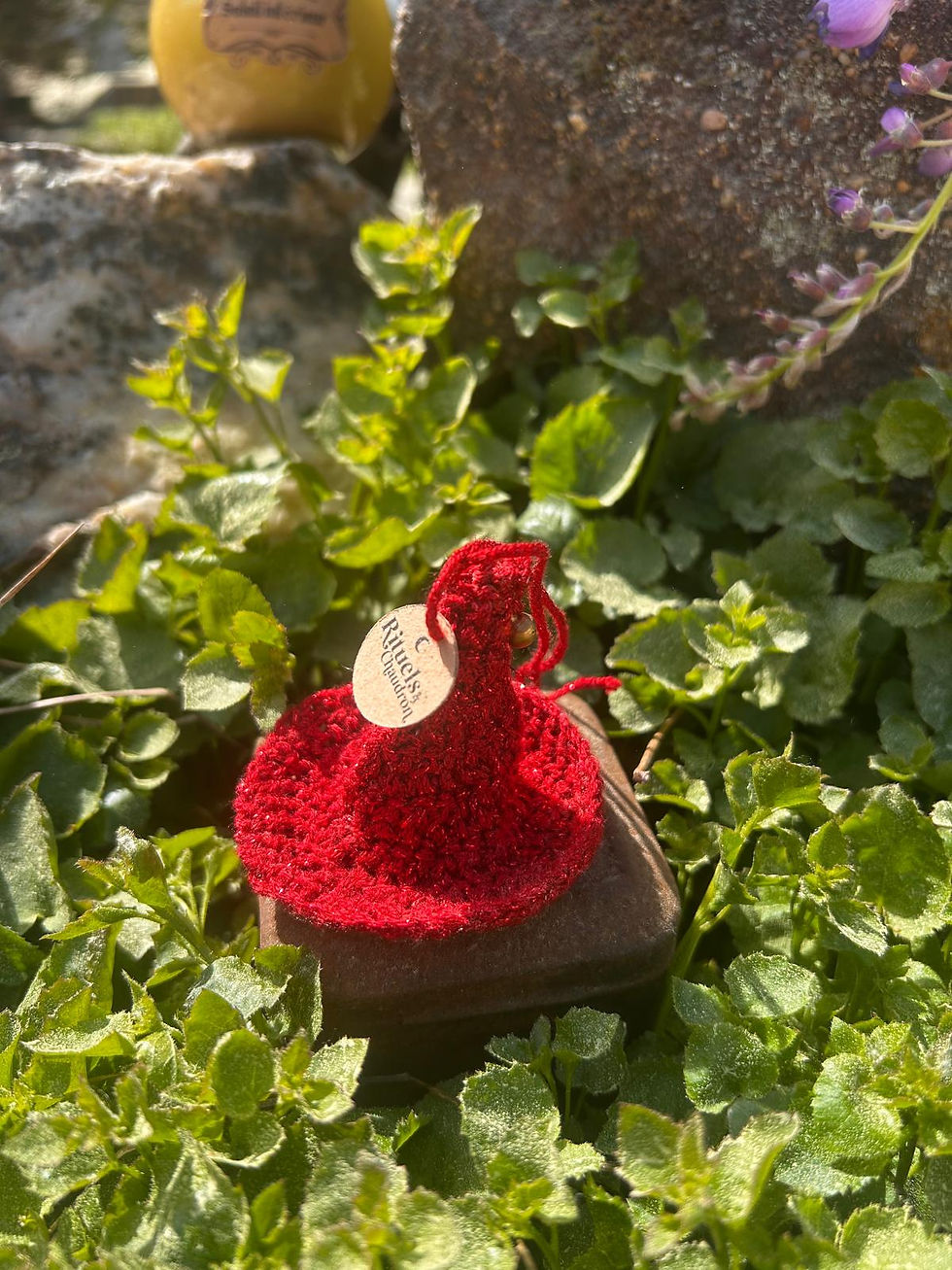 Miniature : Chapeau de sorcière protecteur crocheté à la main.