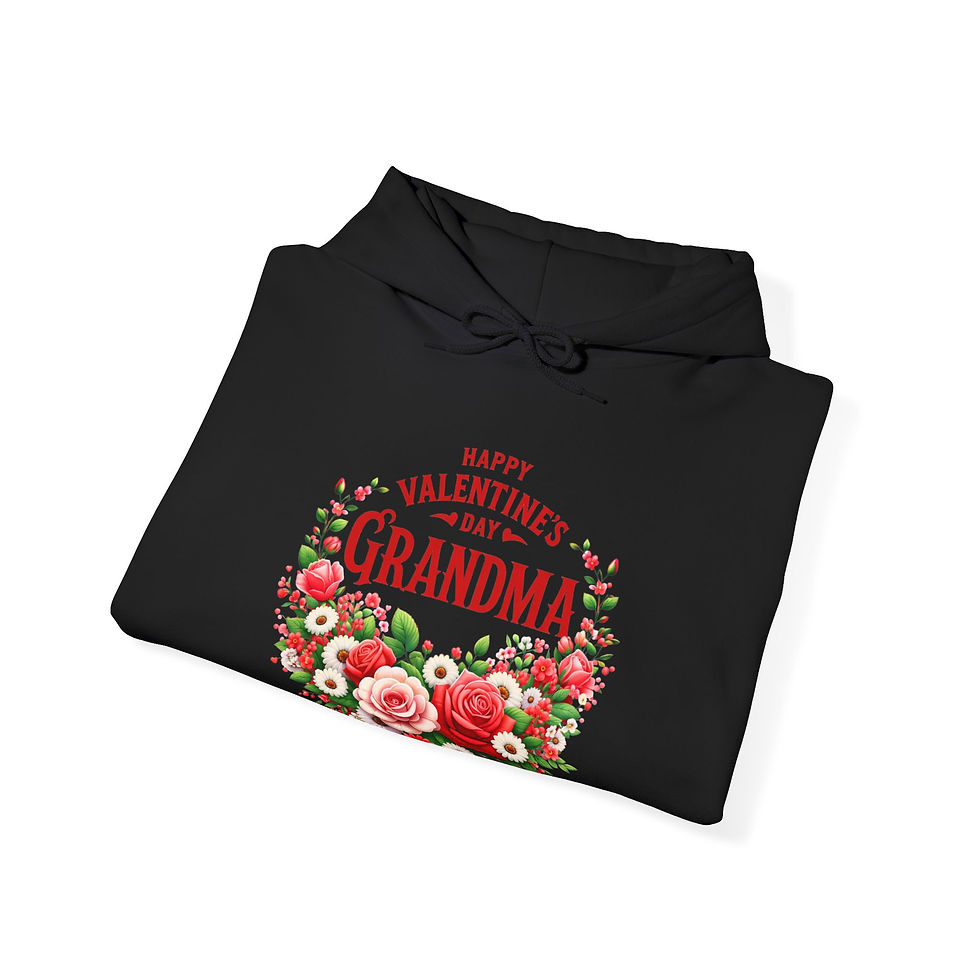Thumbnail: Valentine's Day Grandma Hoodie – Floral 'Happy Valentine's Day Grandma' Gift