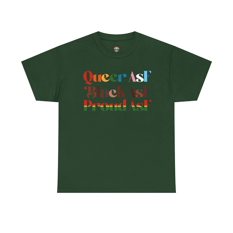 Thumbnail: Queer AF Black Ash Proud AF Unisex Heavy Cotton Tee 