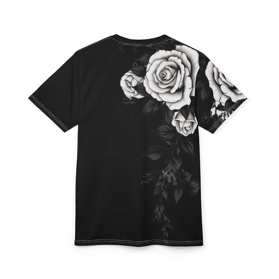 Thumbnail: Elegant Floral Unisex Tee Black Rose 