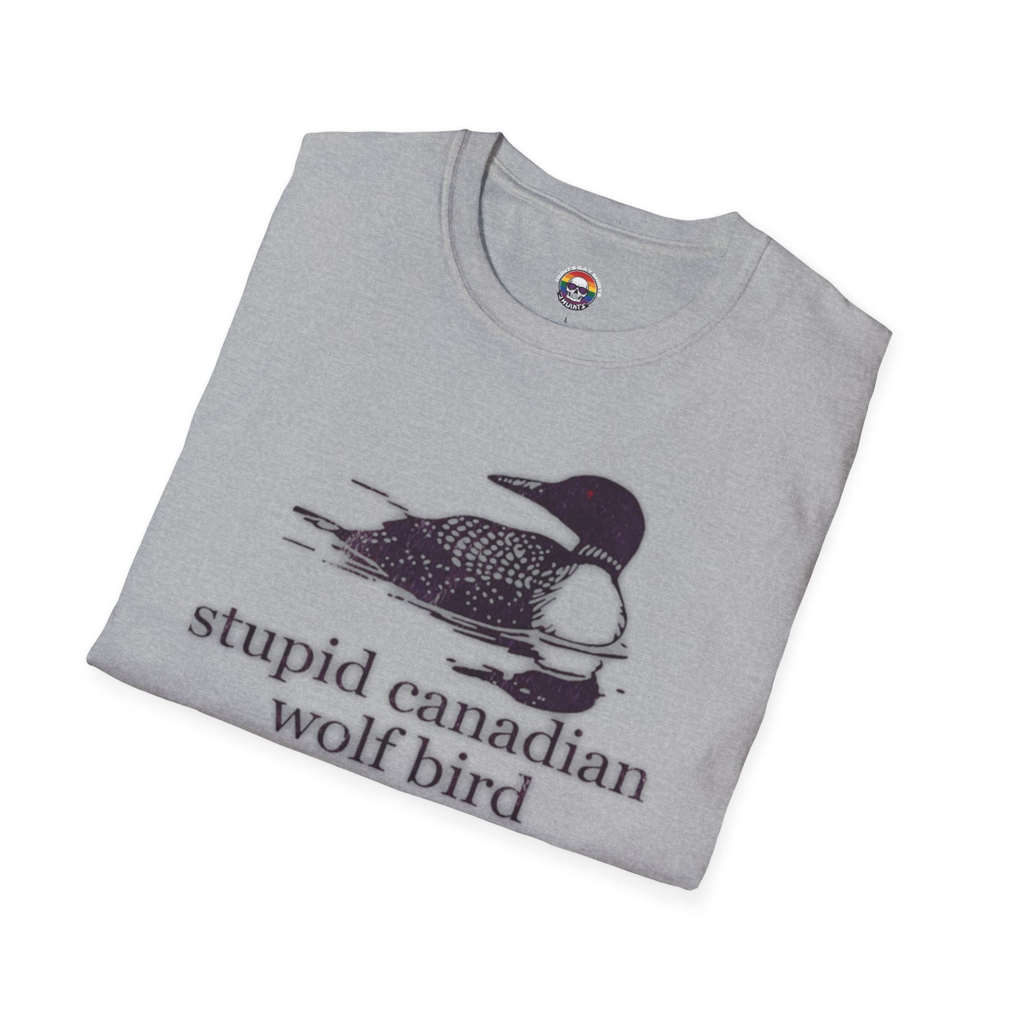 stupid canadian wolf bird T-Shirt | loon illustration, humorous wildlife tee