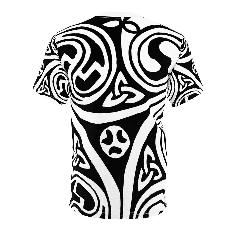 Thumbnail: Celtic Knot Unisex Cut & Sew Tee - Abstract Black & White Design