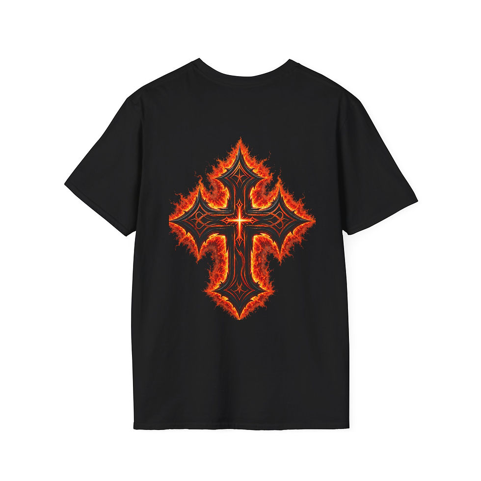 Thumbnail: Flaming HGS Graphic Tee — Fiery Lettering Black T-Shirt