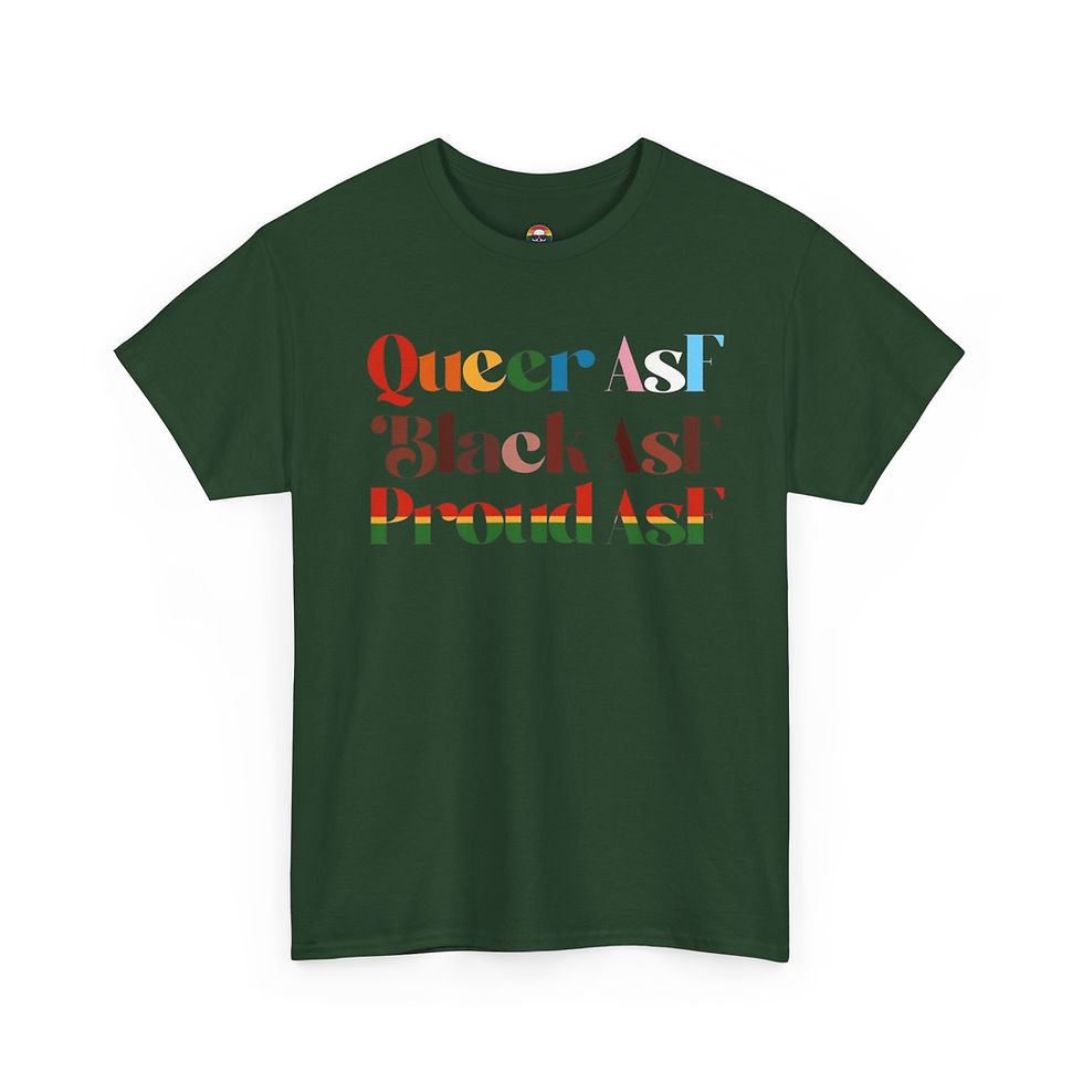 Thumbnail: Queer AF Black Ash Proud AF Unisex Heavy Cotton Tee 