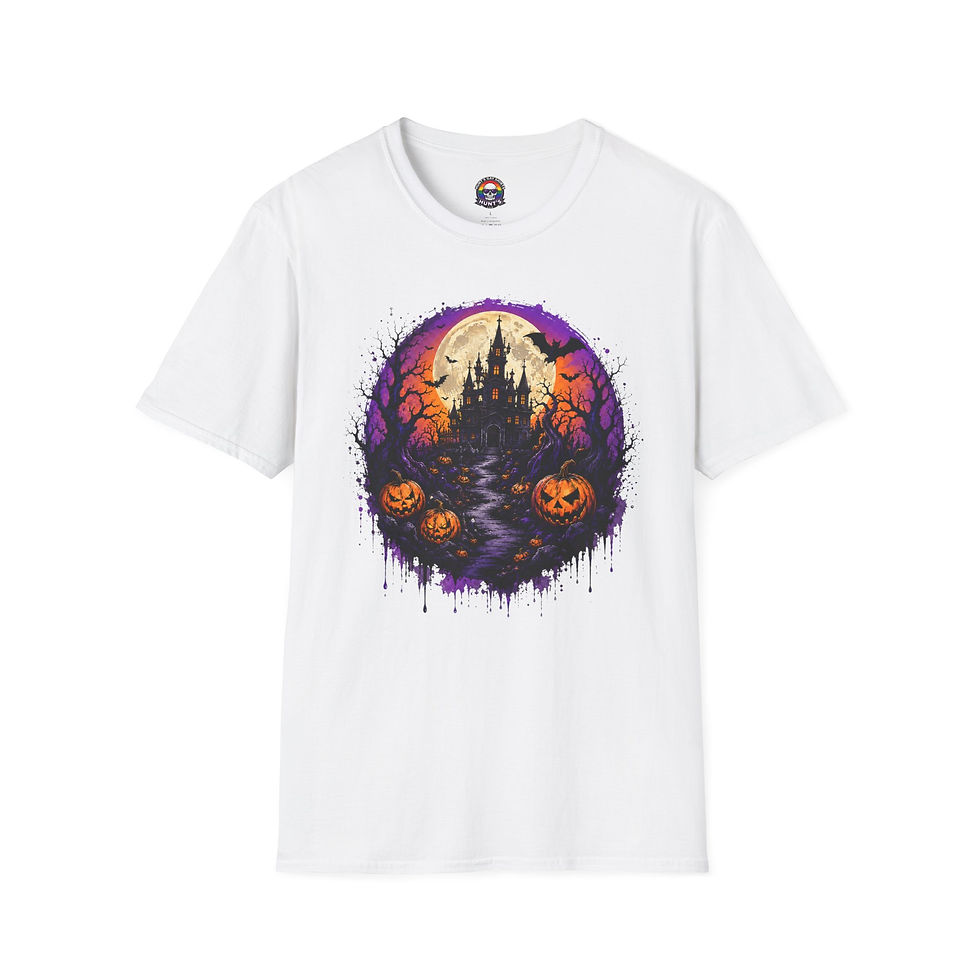 Thumbnail: Halloween Haunted Castle T-Shirt — Spooky Pumpkin Night Graphic Tee