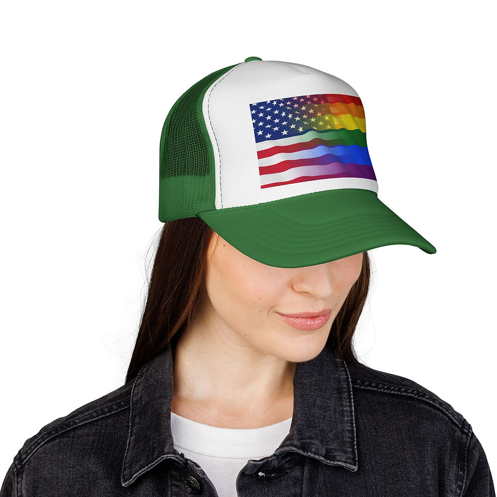 Thumbnail: Gay Pride American Flag Trucker Caps