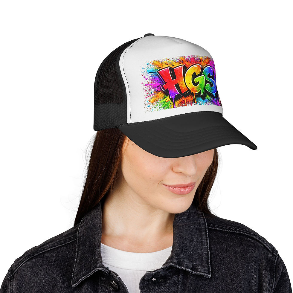 Thumbnail: Graffiti HGS Trucker Cap - Colorful Spray Paint Streetwear Hat