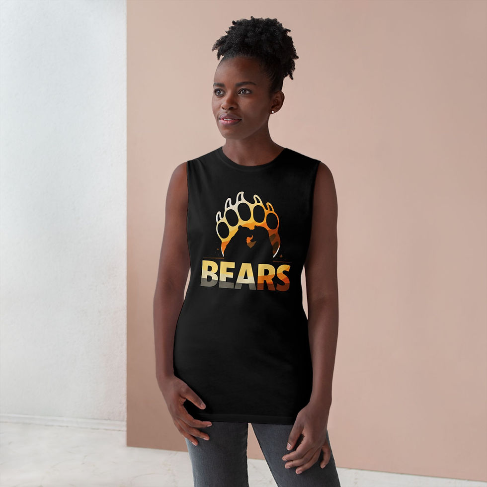 Thumbnail: Bears Paw Graphic Tank Top — Rustic Outdoor Summer Muscle Tee