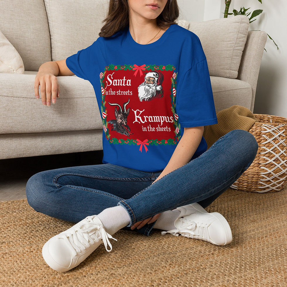 Thumbnail: Santa in the Streets Krampus in the Sheets T-Shirt