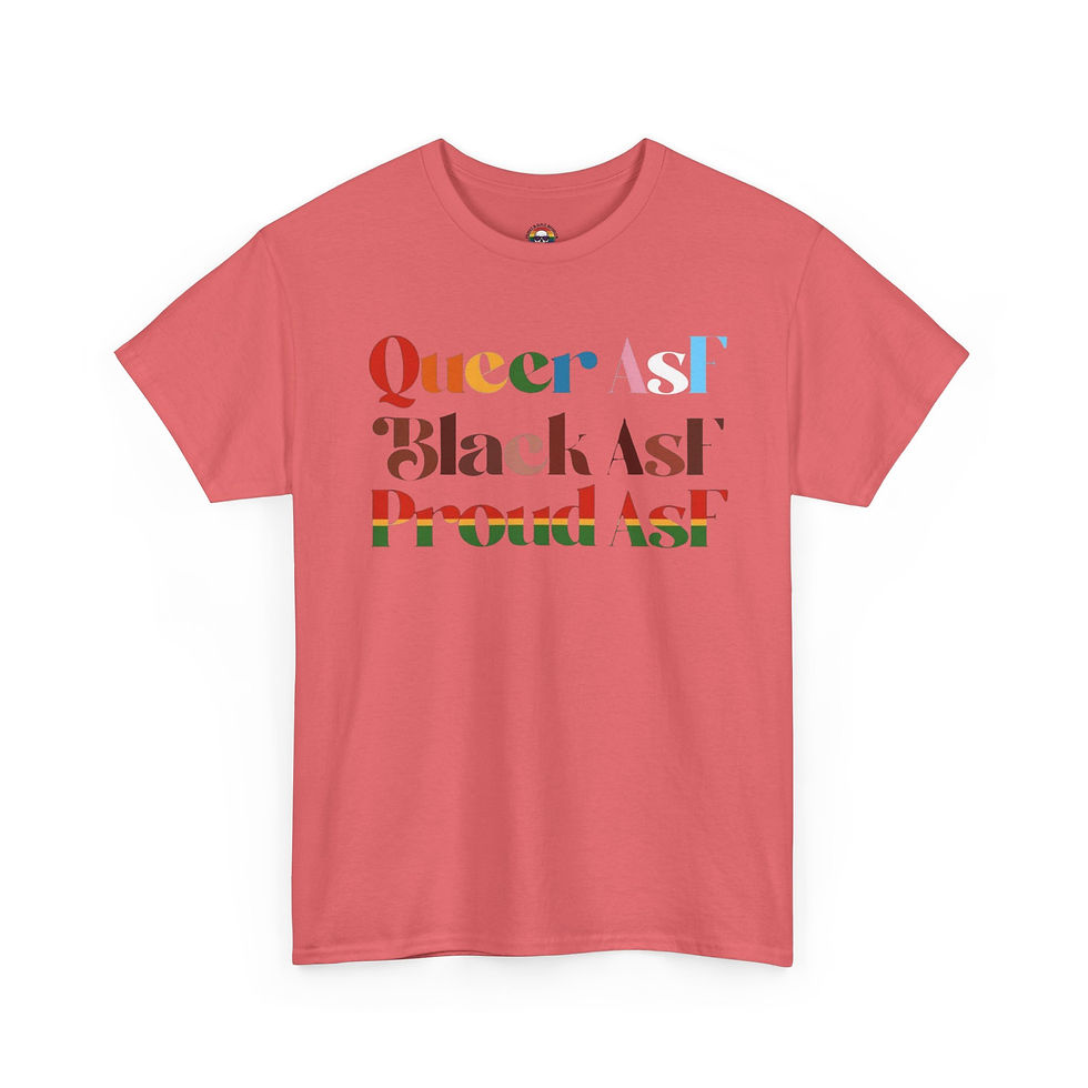 Thumbnail: Queer AF Black Ash Proud AF Unisex Heavy Cotton Tee 