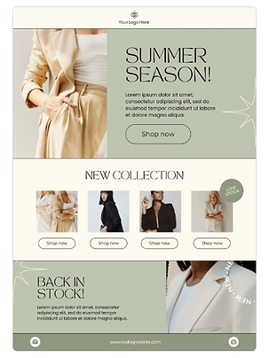 Monthly email campaign layout designed for local business