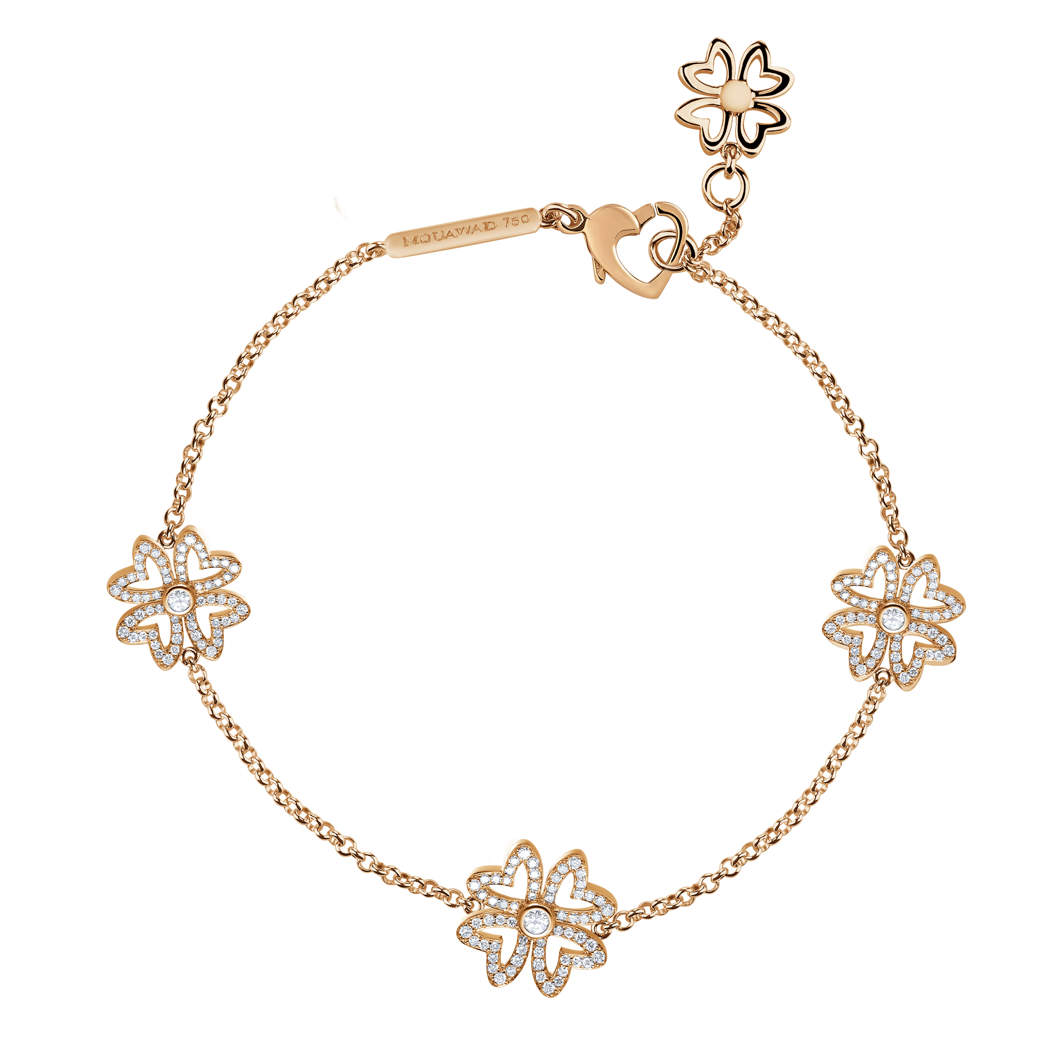 18K White Gold and Full Pave Diamond Love M Pendant