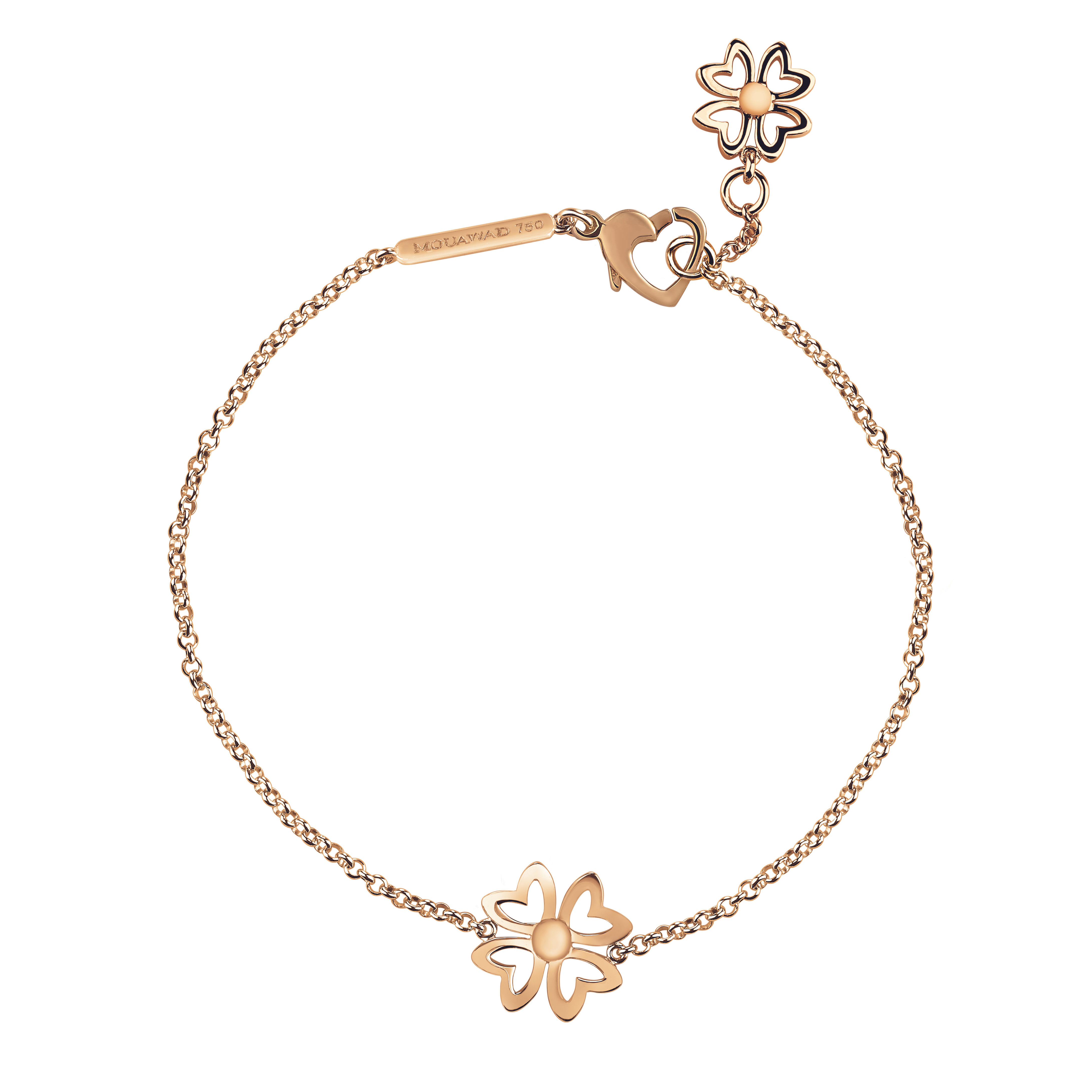 18K Rose Gold and Diamond Love M Bracelet