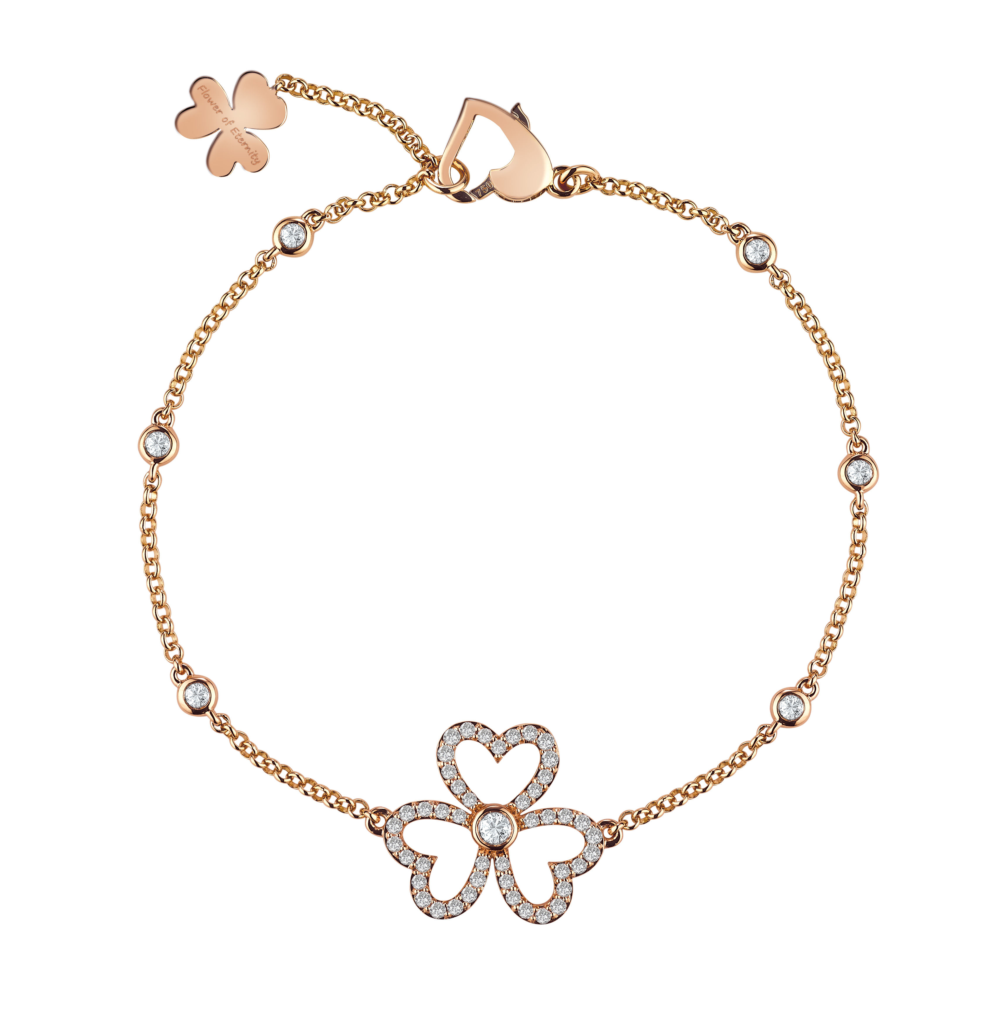 18K White Gold, Ruby and Diamond Flower of Eternity Pendant