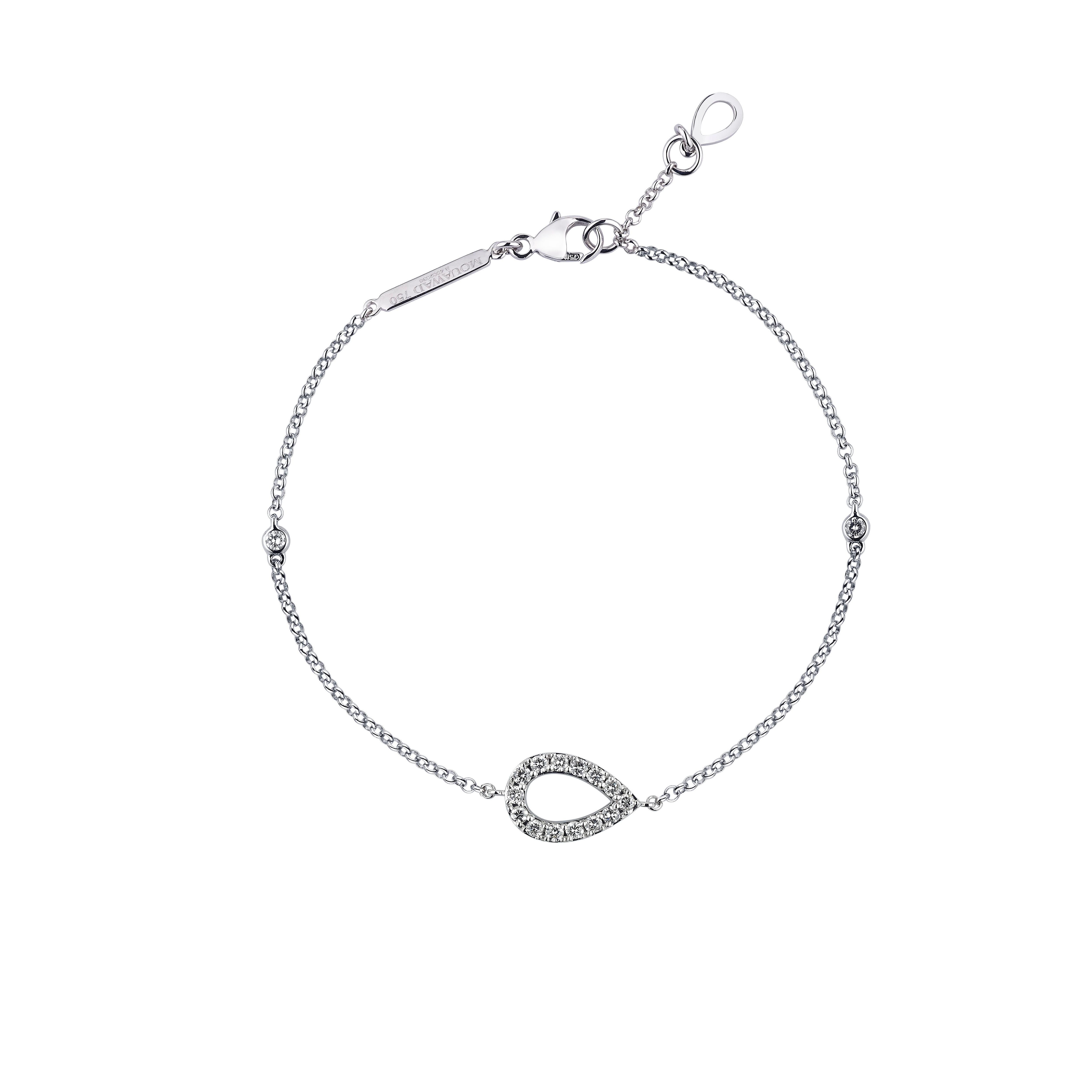 18K Rose Gold and Diamond Silhouette Pear Motif Bracelet