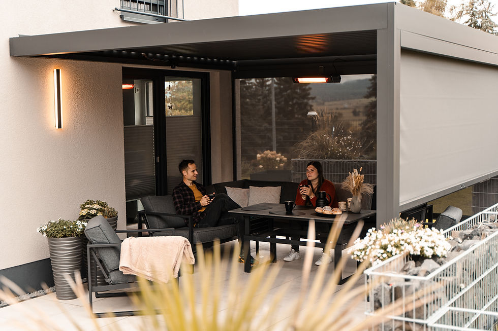 2510 PERGOLUX Pergola S3 4x4 Anthracite Wall-Mounted Screens (Narbei) Germany STD -009