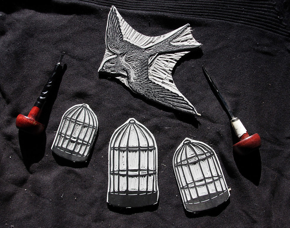 Several Lino Cuts for Pages 6-7