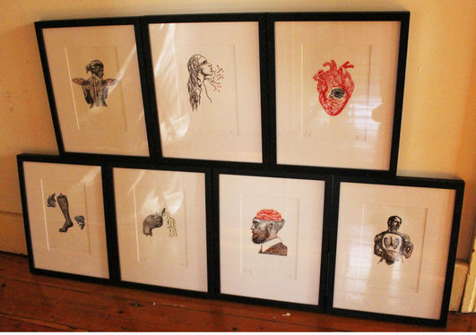 collection of framed prints from closer than breathing by R.I. Sutton 