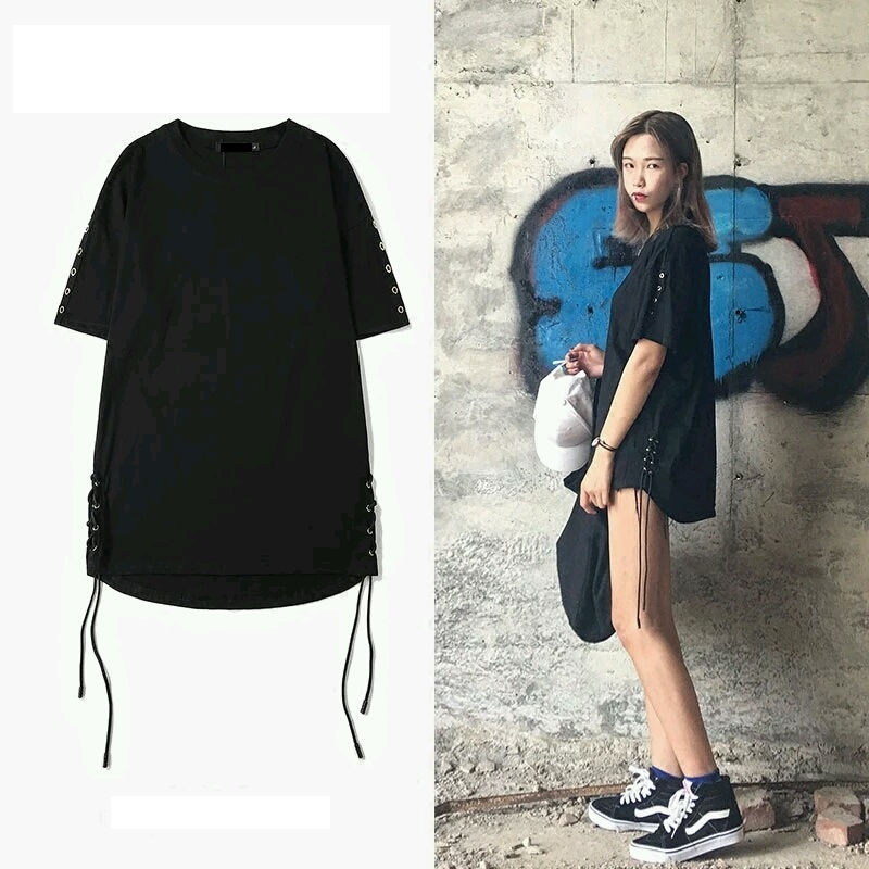 綁繩寛鬆T-shirt