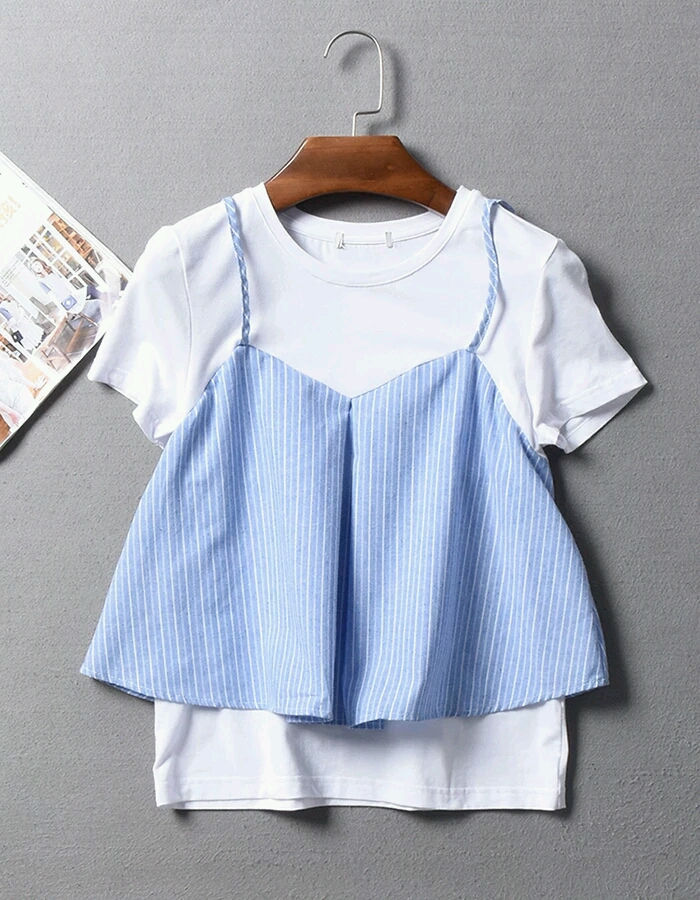 縮圖：直間假兩件T-shirt