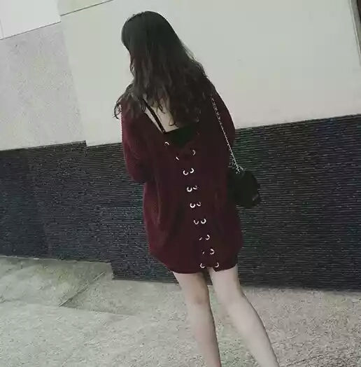 縮圖：後綁帶針織衫