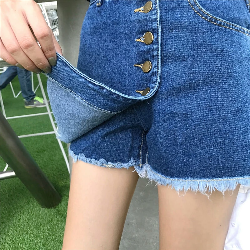 縮圖：牛仔扣鈕裙褲