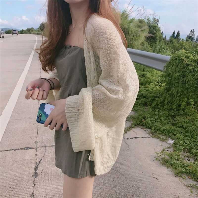 薄款針織寛鬆外套