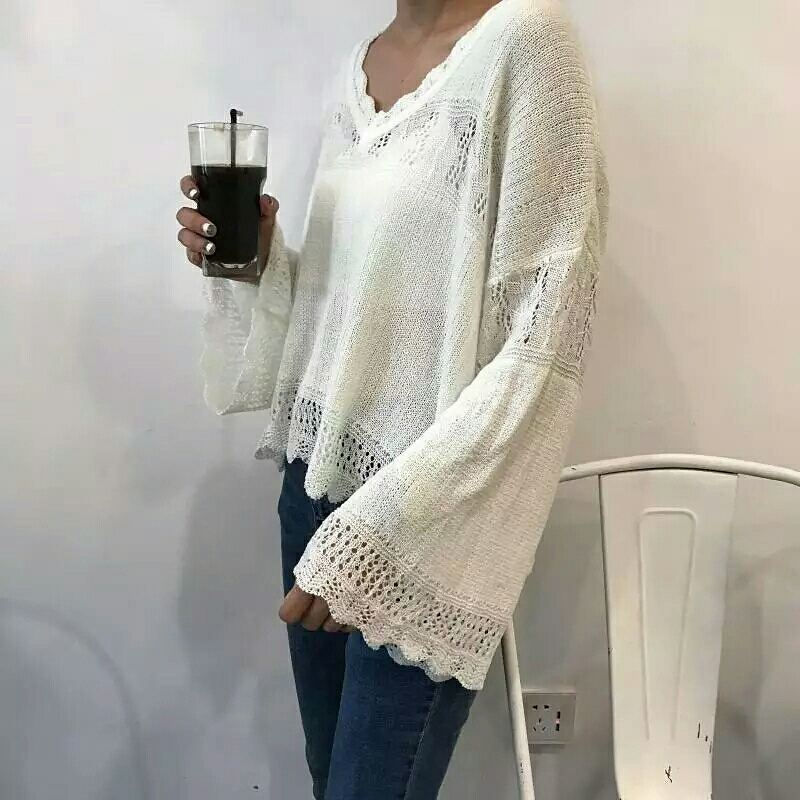 縮圖：V領喇叭袖衫