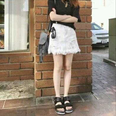 縮圖：不規則鬚鬚牛仔裙