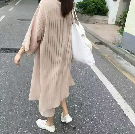 縮圖：七分袖針套長外套