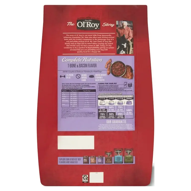 Thumbnail: Ol' Roy Complete Nutrition T-Bone & Bacon Flavor Dry Dog Food, 15 lbs