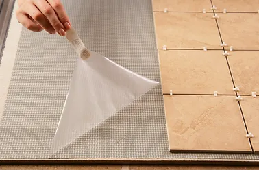 Bondera Ly The Bondera To Surface Be Tiled And Press Firmly Remove Clear Plastic Liner From Facing You Positin Your Tile