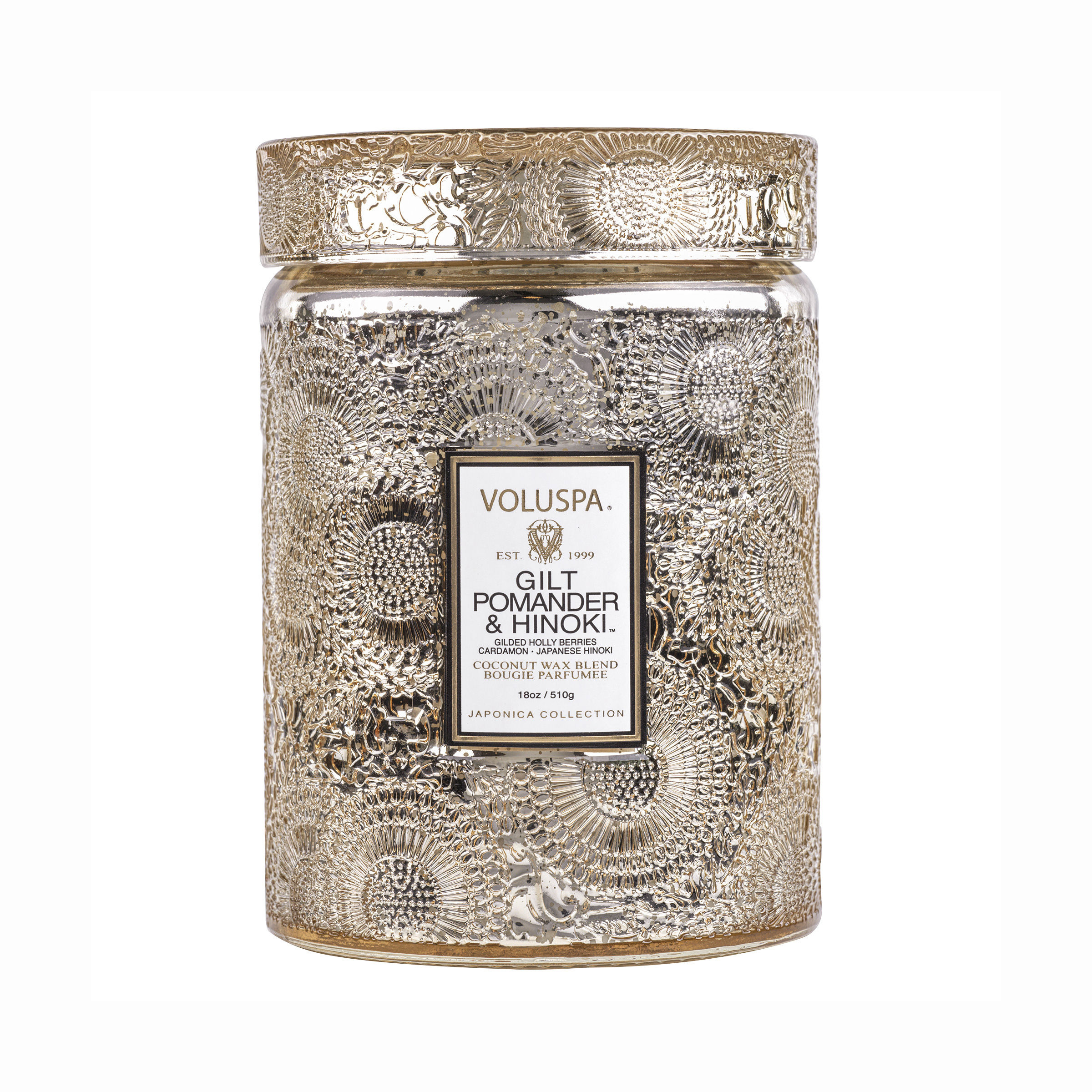 Vela Pote Vidro G 100H Gilt Pomander & Hinoki Voluspa