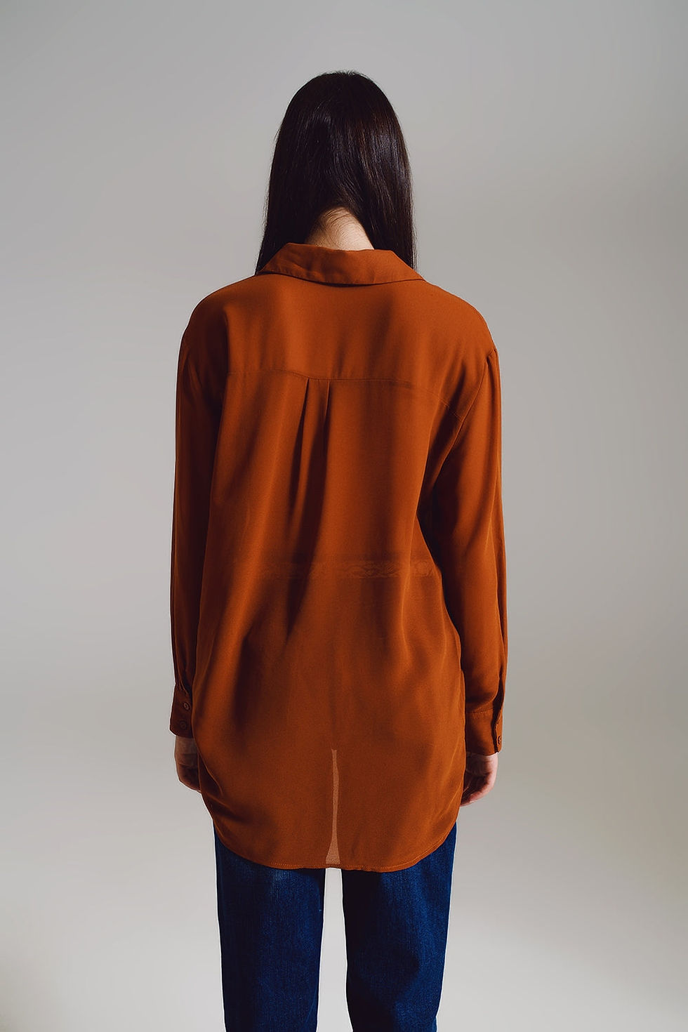 Thumbnail: Chiffon Shirt in Camel Color