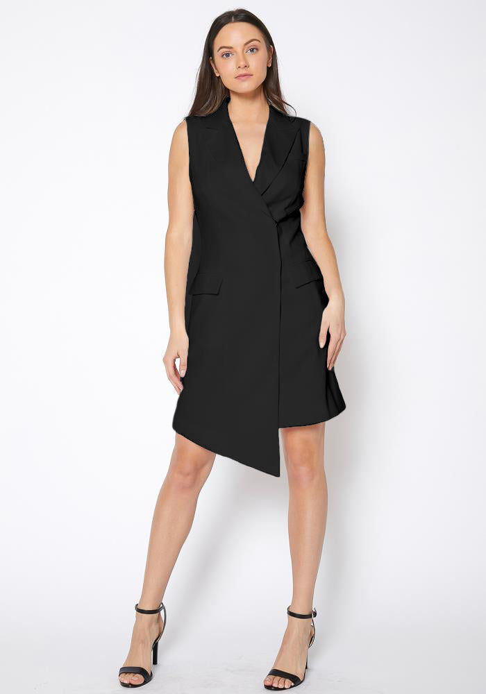 Thumbnail: Women's Asymmetrical Sleeveless Blazer Dress
