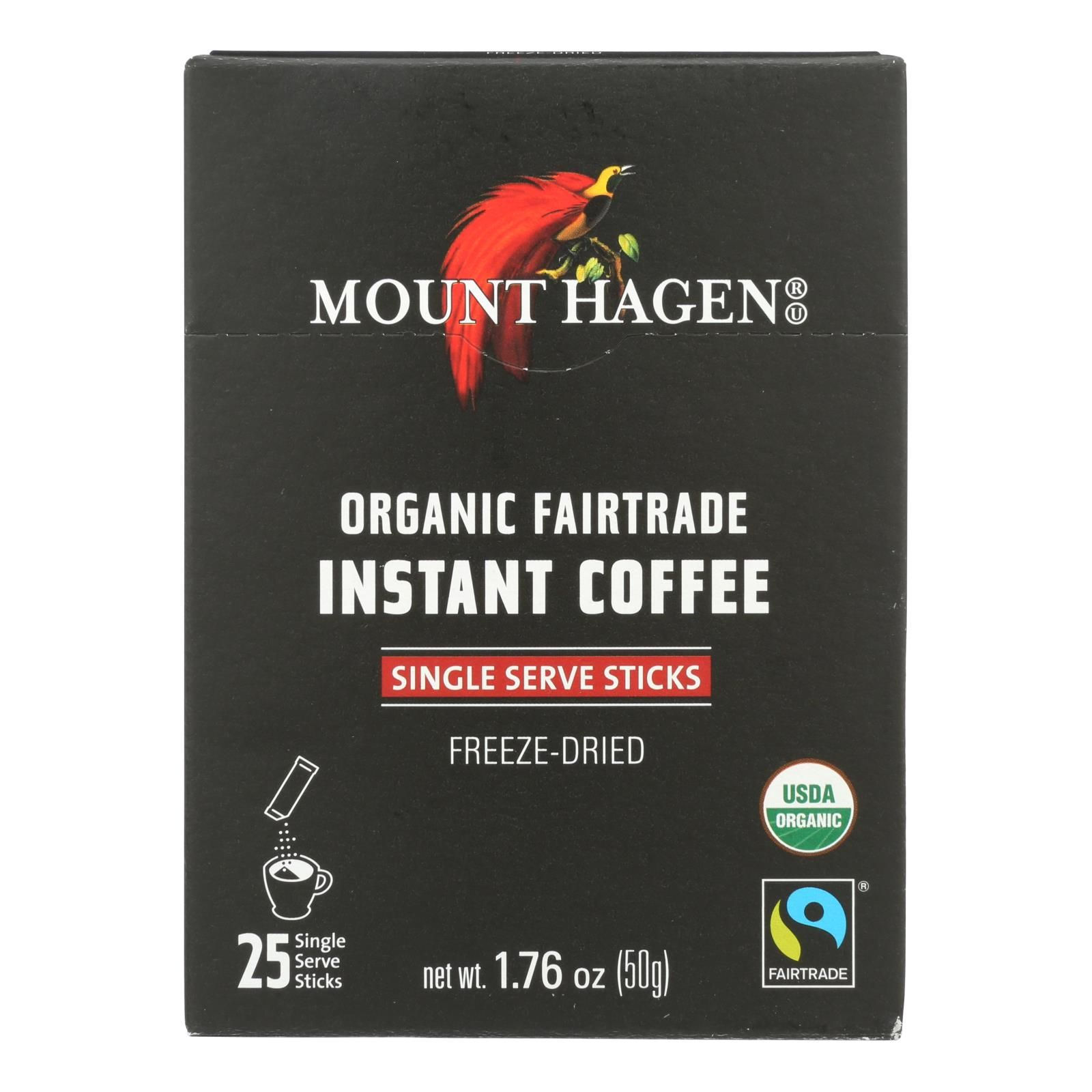 Mount Hagen - Organic Fairtrade Instant Coffee 25 Single Serve Sticks 25ct - Cas