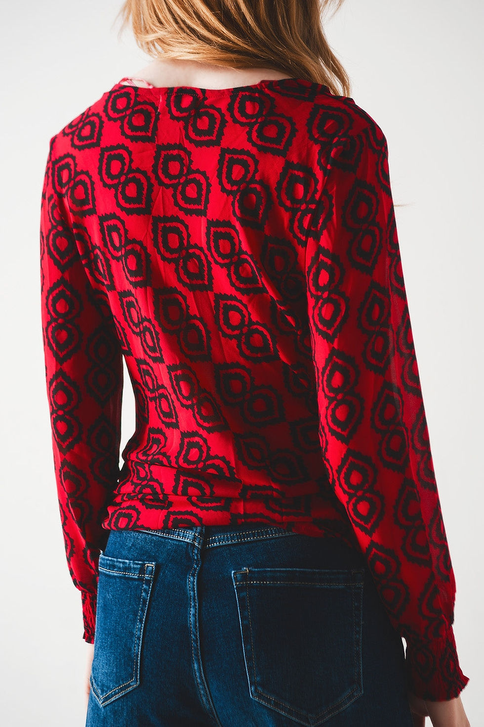 Thumbnail: Shirred Sleeve Shirt in Fuchsia