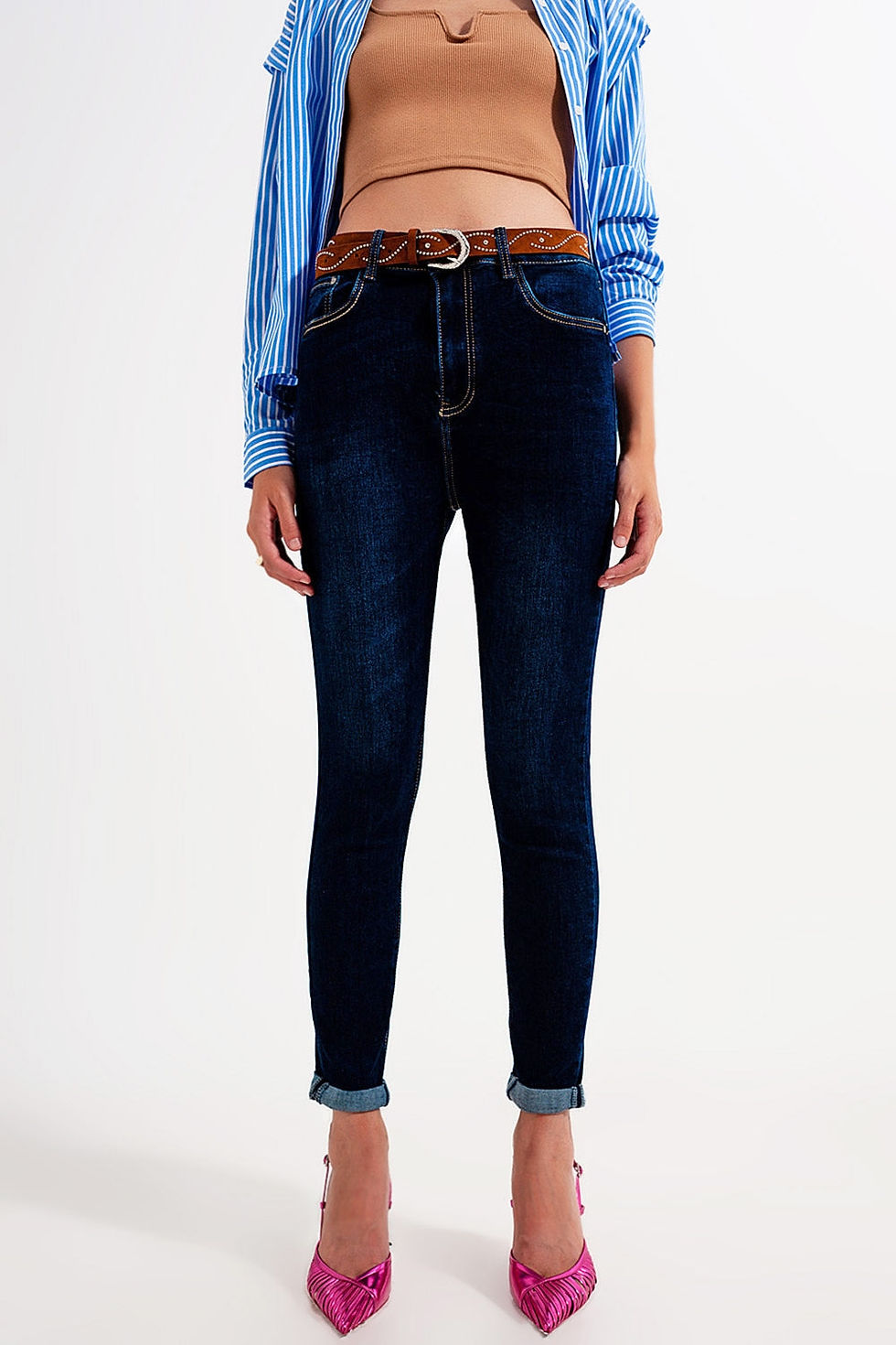 Thumbnail: Skinny Fit Jeans Dark Blue Wash