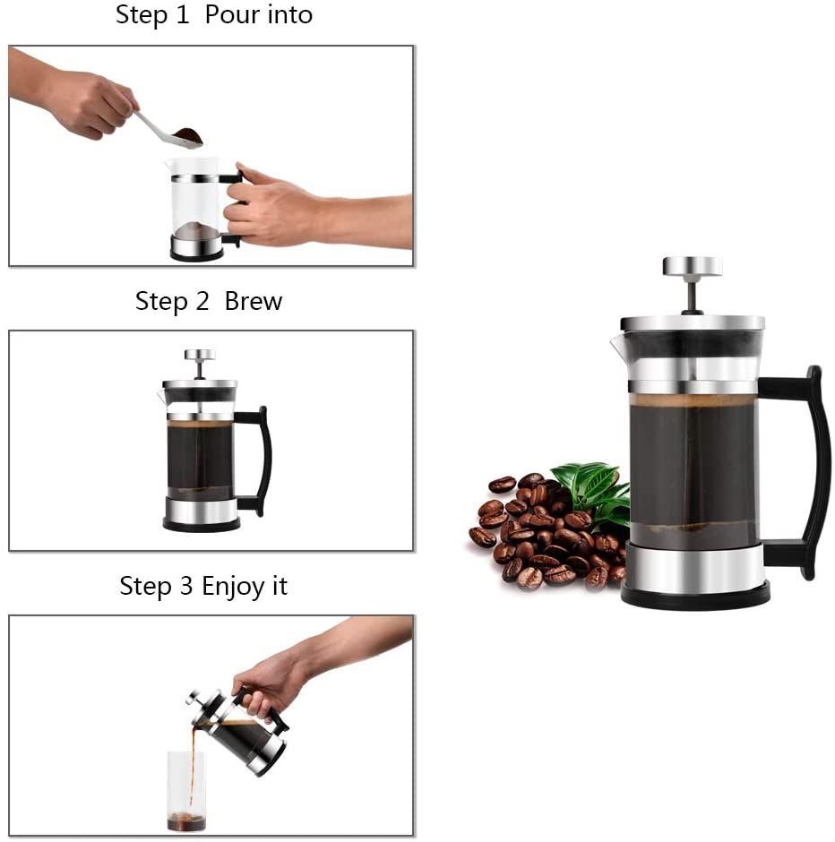 Thumbnail: Stainless Steel Heat Resistance French Press 350ml With Handle