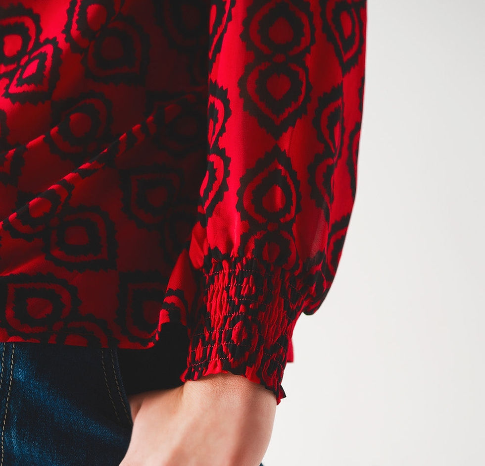 Thumbnail: Shirred Sleeve Shirt in Fuchsia