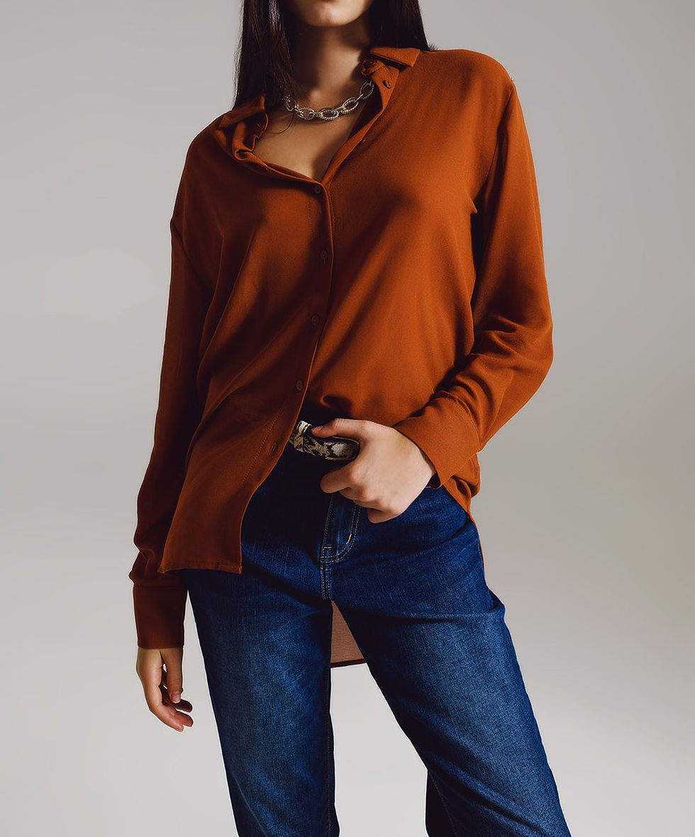 Thumbnail: Chiffon Shirt in Camel Color