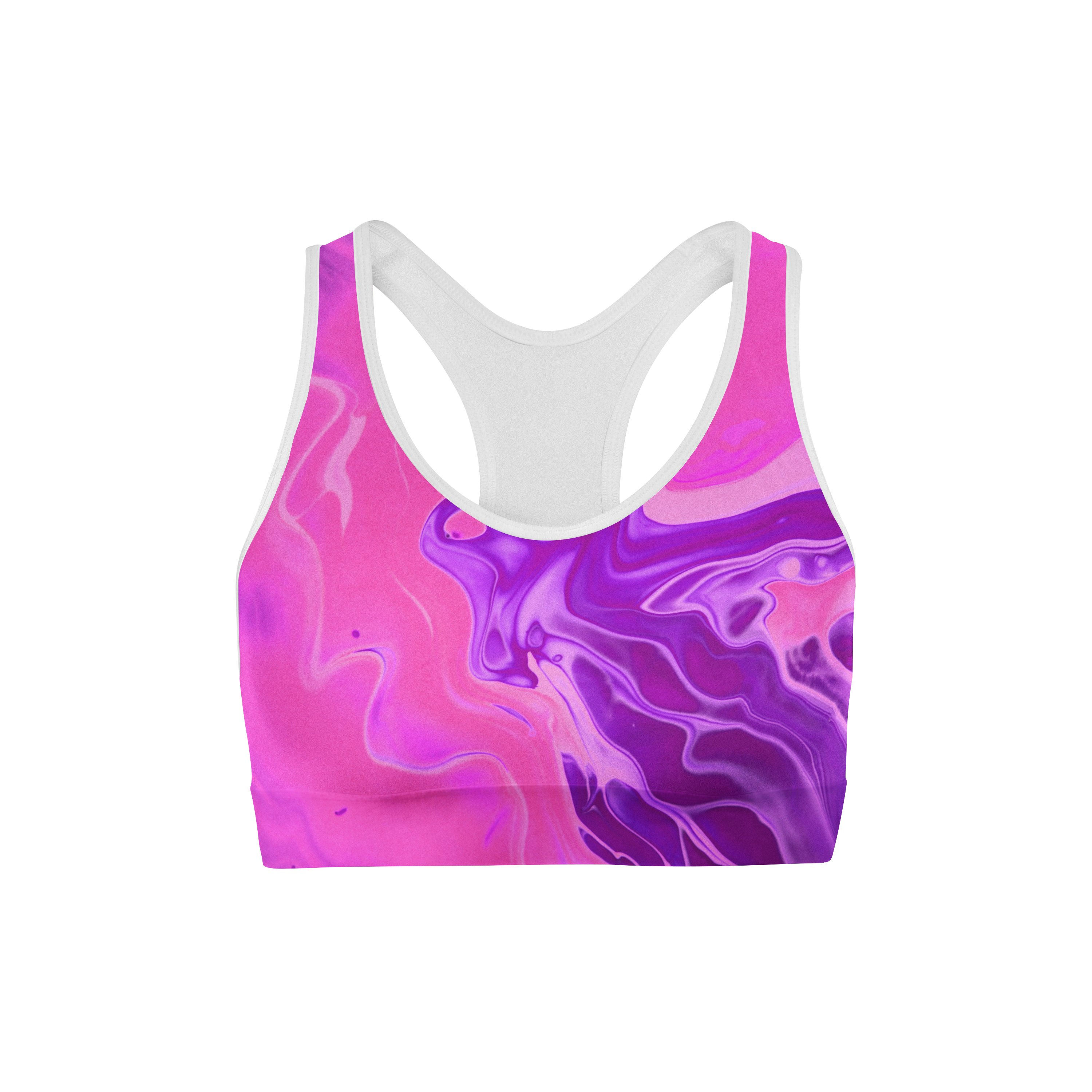 Sports Bras-Liquid Hot Pink, Purple or Orange
