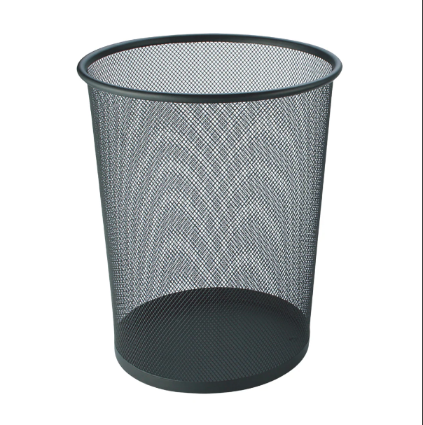 Black Stainless Steel Open Top Waste Bin