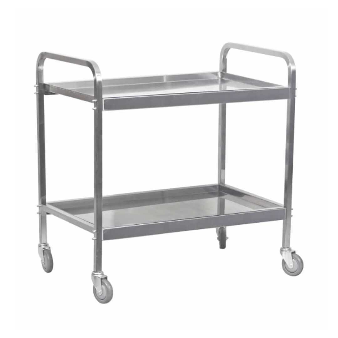 Tea Trolley S/Steel Heavy Duty - 2 Shelf