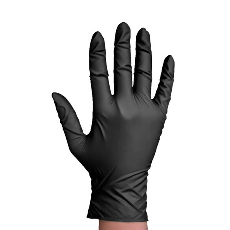 Disposable Nitrile Gloves - Powder Free - Black - Pack of 100