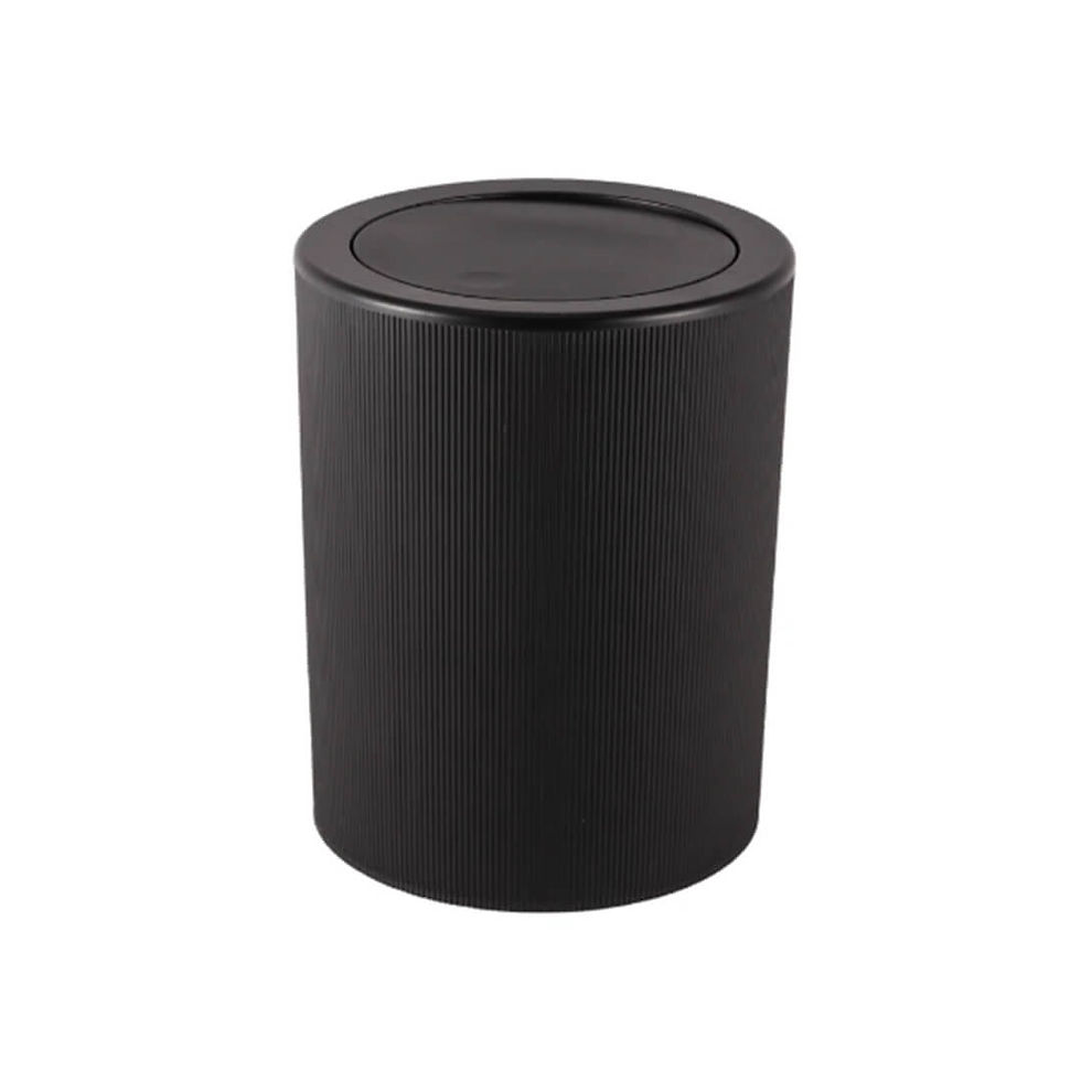 Black Plastic Trash Bin