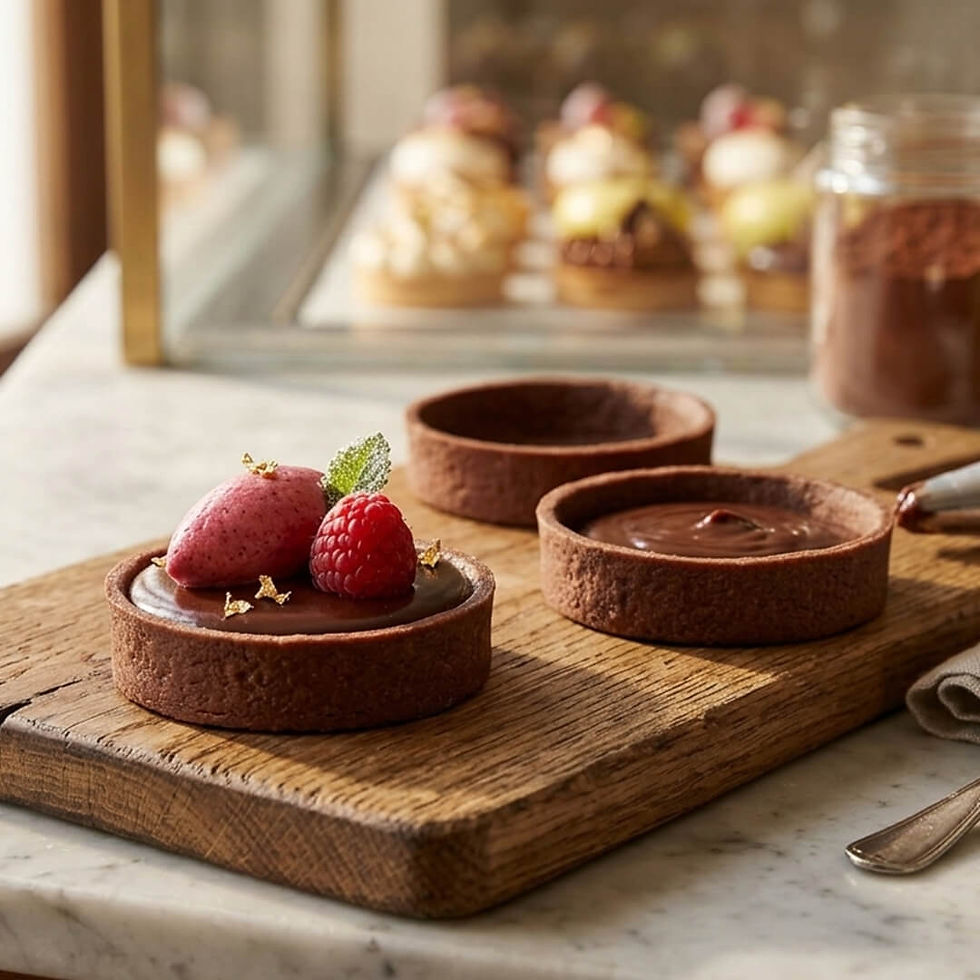 7330 Choco-Tartelettes Filigrano Butter Round 5.3 cm - Insitu
