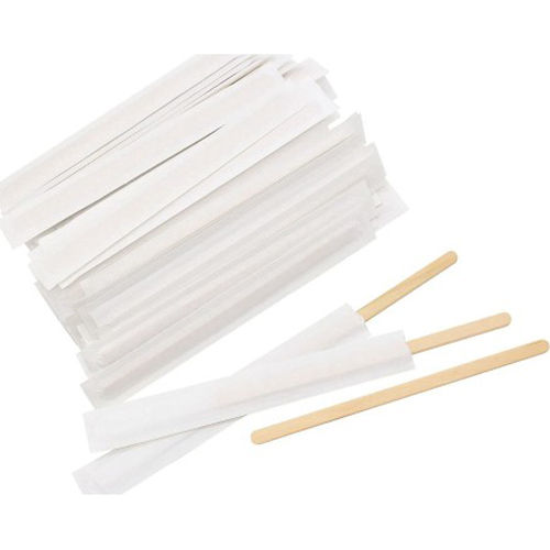 Individually Wrapped Wooden Stirring Stick Pack (1000)