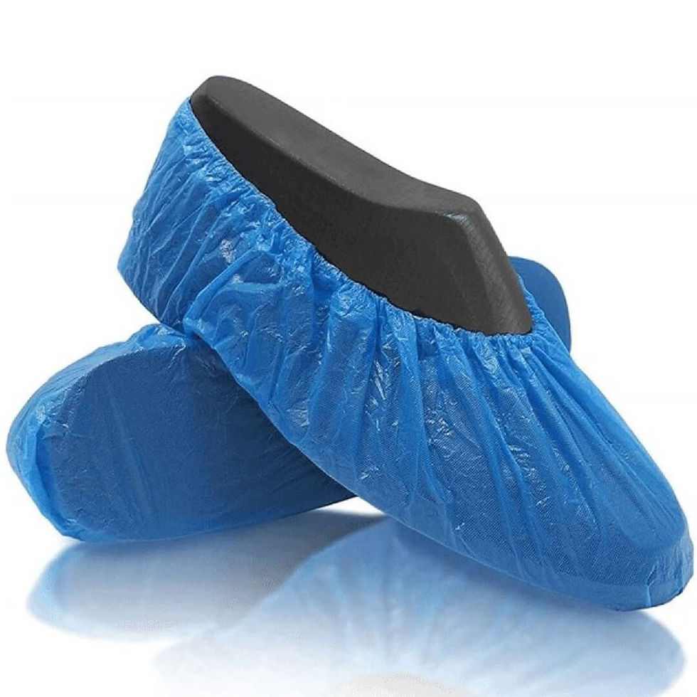 Disposable Pastic Shoe Covers - Blue