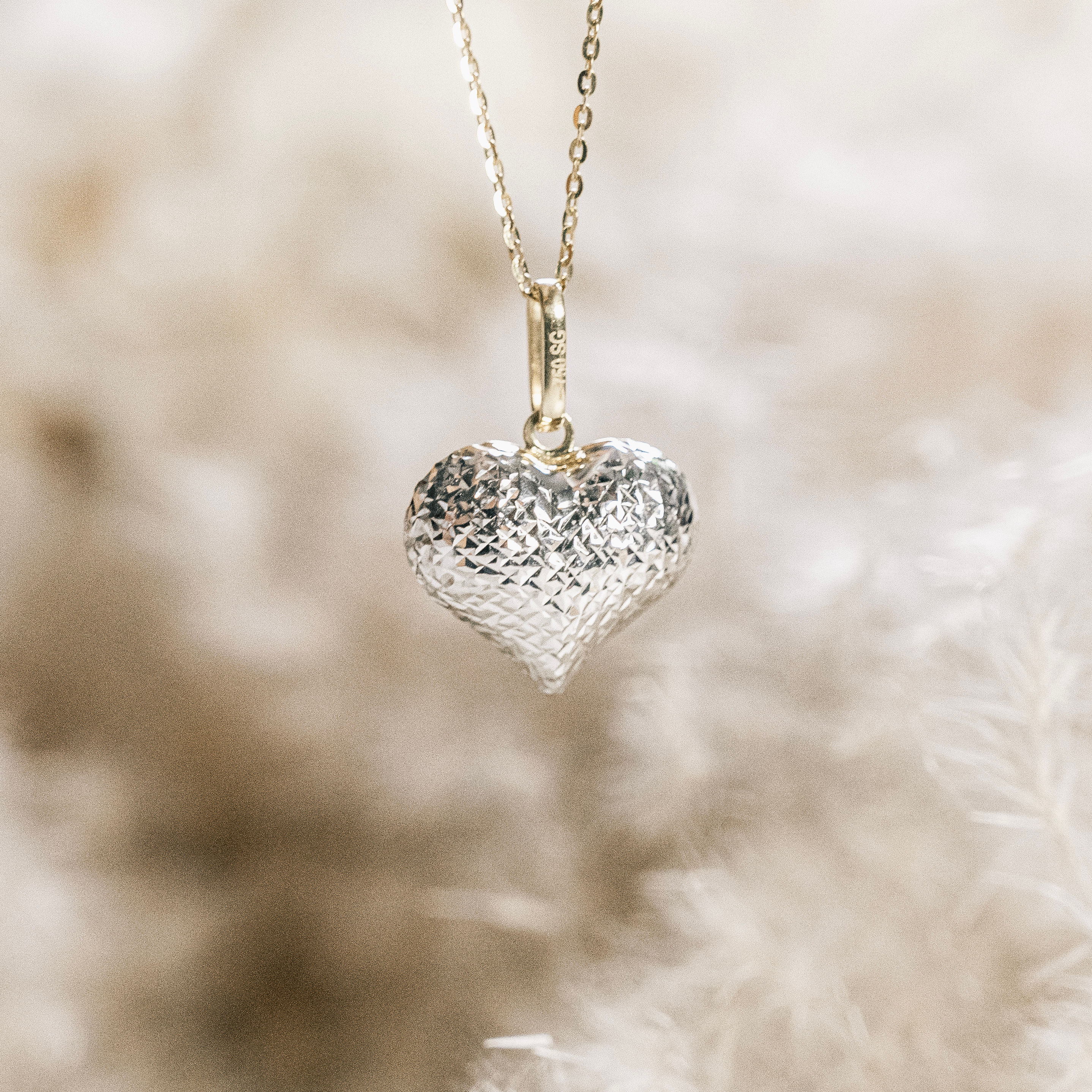 Two Tone Love Heart Necklace